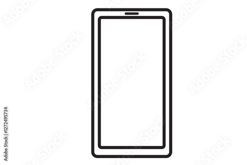 シンプルなスマートフォンの白黒アイコン