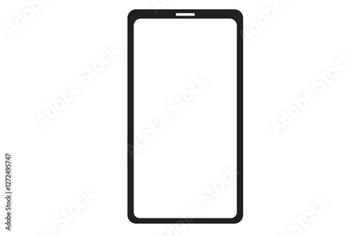 シンプルなスマートフォンの白黒アイコン