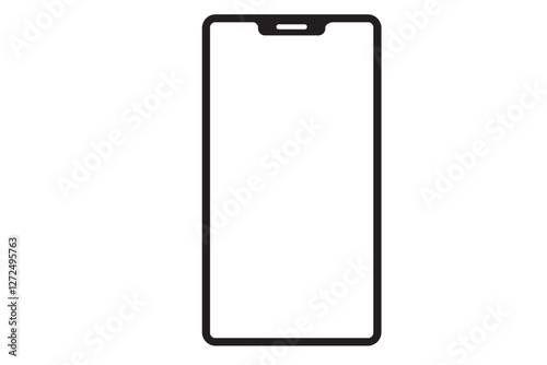 シンプルなスマートフォンの白黒アイコン