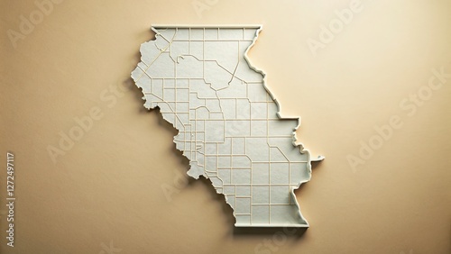 Minimalist Chariton County, Missouri Outline Map: Clean Geographic Border photo