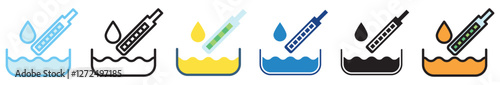 Ph Paper multi style, mini illustration icon. outline, flat, glyph, line color, UI, UX, app and web, digital or print. For education, research, chemistry, health.