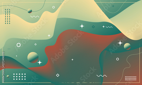 Abstract background of contrast color palette. Flowing element trend design. Magazine, leaflet, billboard, sale, banner, flyer, background. Eps 10