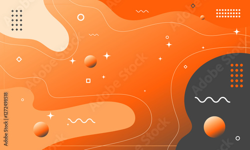 Abstract background of contrast color palette. Flowing element trend design. Magazine, leaflet, billboard, sale, banner, flyer, background. Eps 10