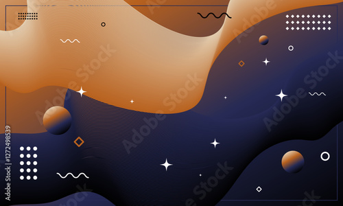 Abstract background of contrast color palette. Flowing element trend design. Magazine, leaflet, billboard, sale, banner, flyer, background. Eps 10