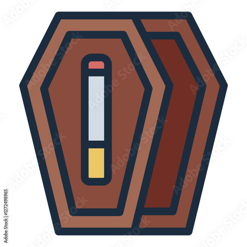 Coffin filled line icon warning against smoking and its life threatening consequences