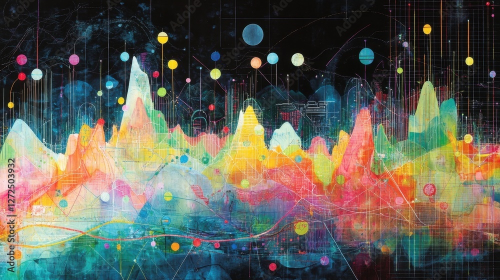 Obraz premium Many graphs. (horizontal) 