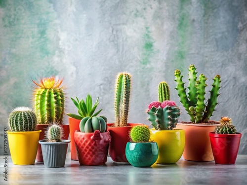 Modern Cactus & Succulent Collection in Stylish Pots - Interior Plant Decor photo