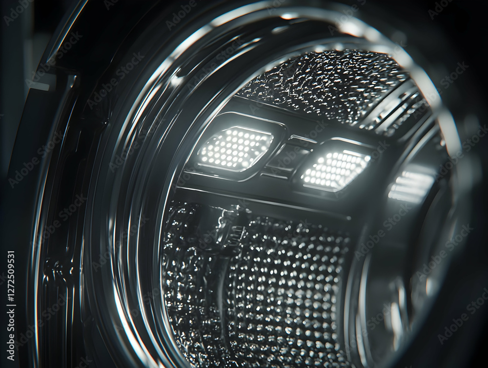 Illuminated washing machine drum interior Illuminated washing machine drum interior