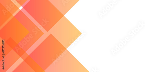 Simple withe background. flat withe gradation wavy geometric background.  orange geometric triangle shapes. creative minimalist and various modern geometric shapes for background perfect for wallpaper