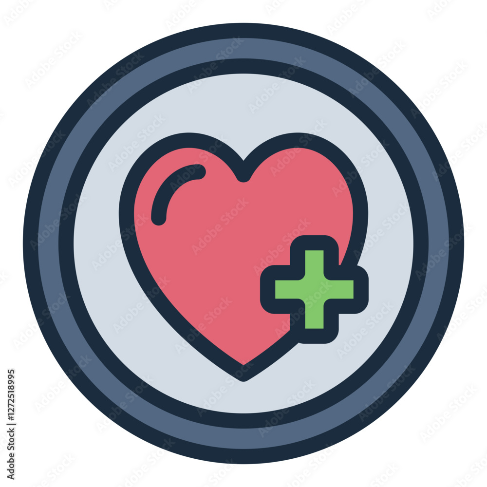 Heart filled line icon representing health, life points, and player status in gaming Heart filled line icon representing health, life points, and player status in gaming