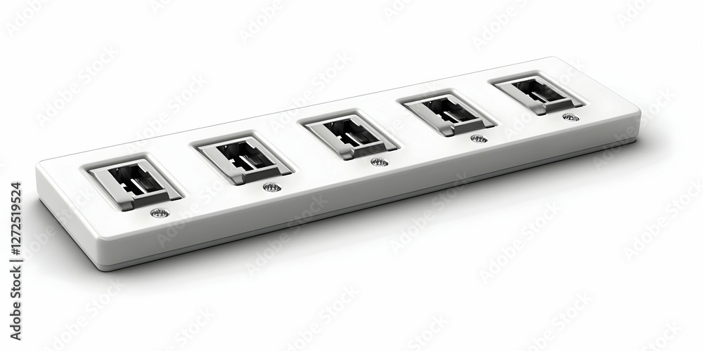 5-Port USB Hub 3D Illustration 5-Port USB Hub 3D Illustration