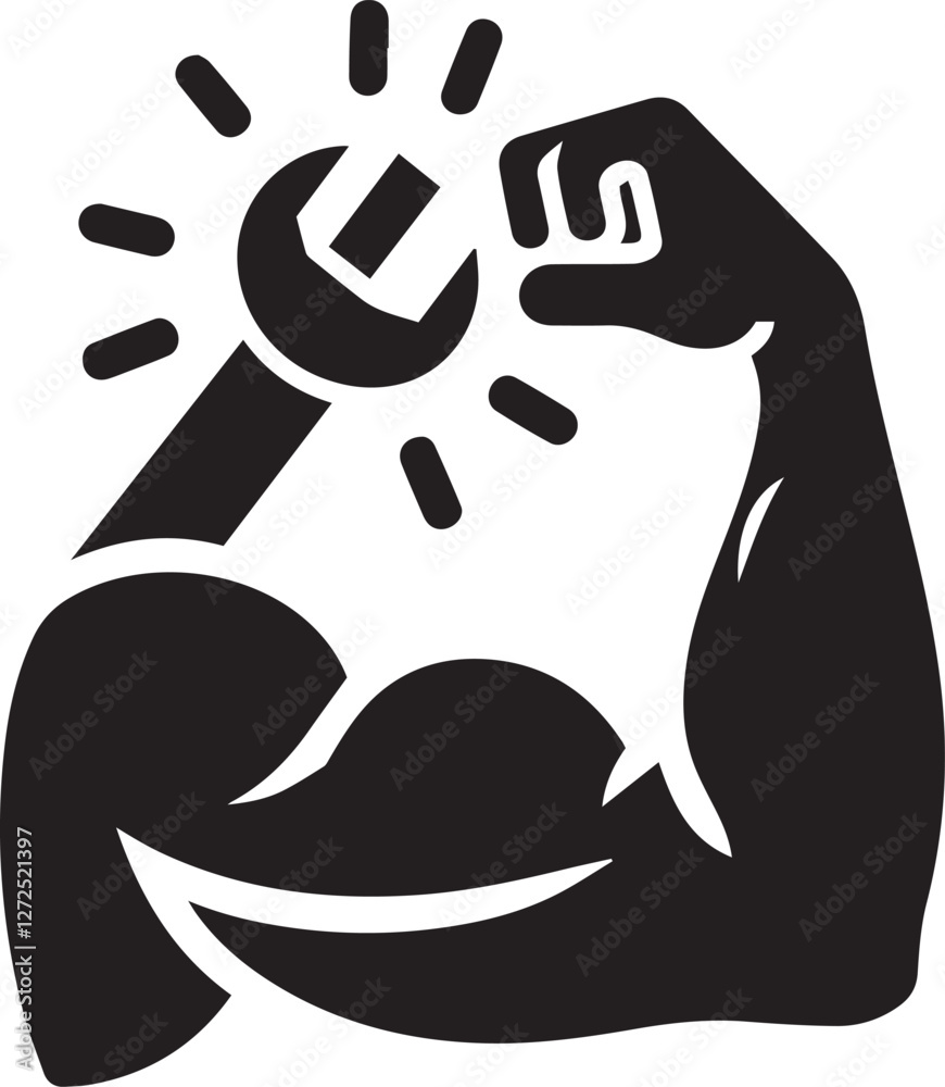 Arms Biceps Gym Bodybuilder silhouette, Muscular bodybuilder biceps vector silhouette on isolated white background. Arms Biceps Gym Bodybuilder silhouette, Muscular bodybuilder biceps vector silhouette on isolated white background.