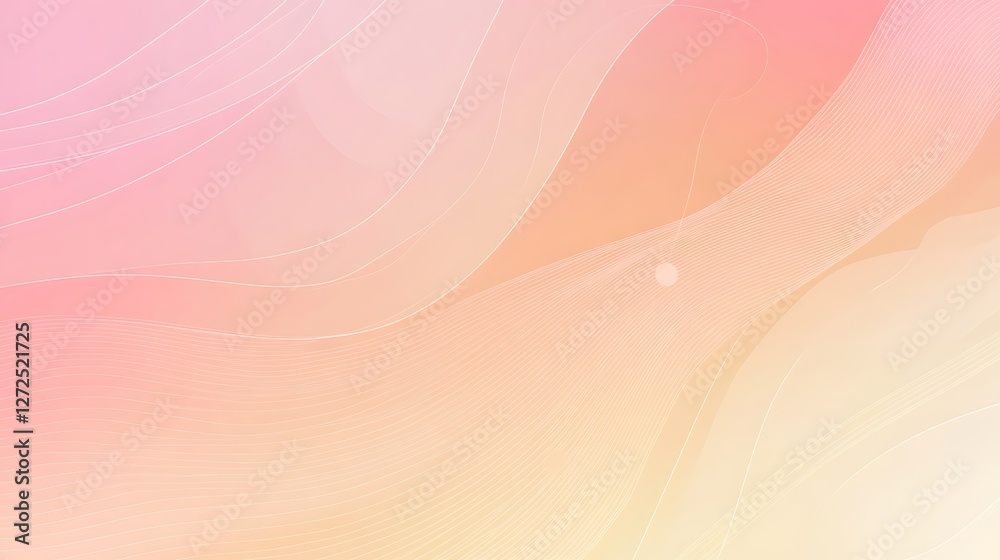 Abstract Pastel Waves with Delicate White Lines Abstract Pastel Waves with Delicate White Lines