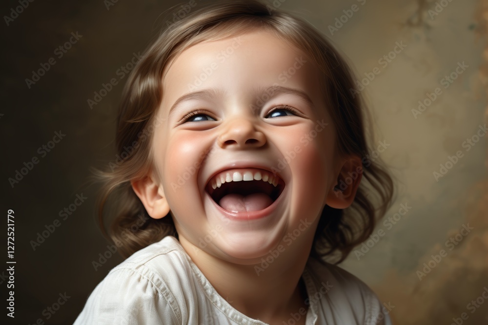 smiling little girl with a toothbrush in her mouth smiling little girl with a toothbrush in her mouth