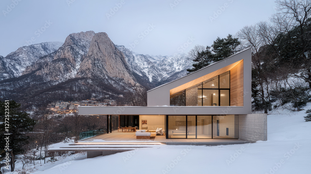 Scarpa modern villa architecture design by snowy mountains Scarpa modern villa architecture design by snowy mountains