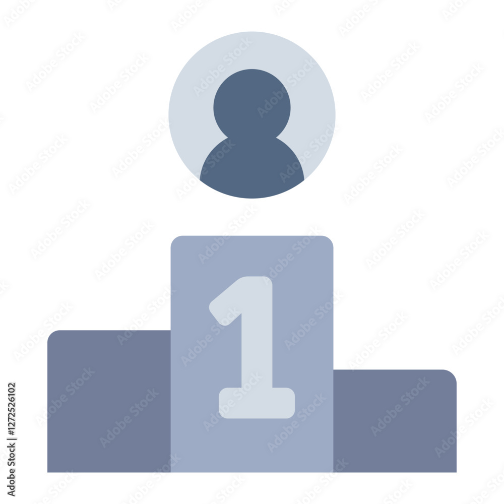 Leaderboard standing podium flat icon representing game rankings and competition Leaderboard standing podium flat icon representing game rankings and competition