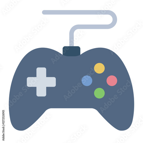 Game controller flat icon representing gaming, entertainment, and player controls