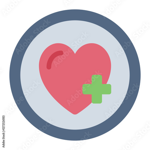 Heart flat icon representing health, life points, and player status in gaming