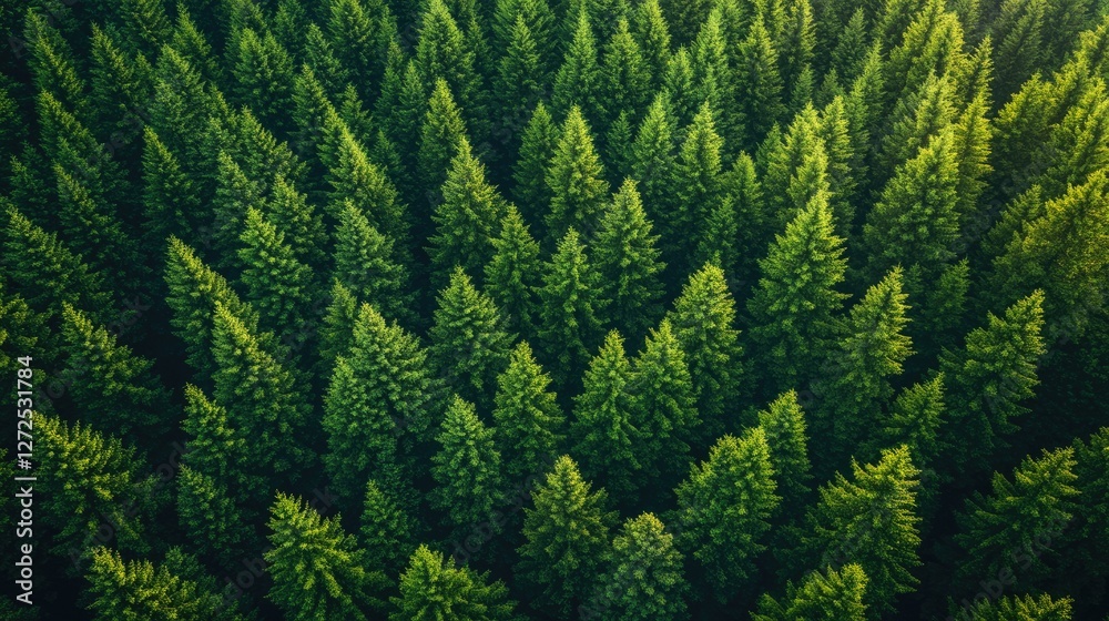 Aerial View of a Lush Evergreen Forest Aerial View of a Lush Evergreen Forest