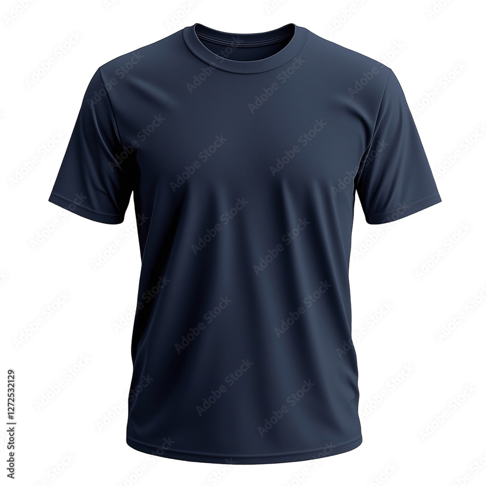 Blank navy blue T-shirt mockup template for design or branding, stylish casual apparel, isolated on transparent or white background, png Blank navy blue T-shirt mockup template for design or branding, stylish casual apparel, isolated on transparent or white background, png