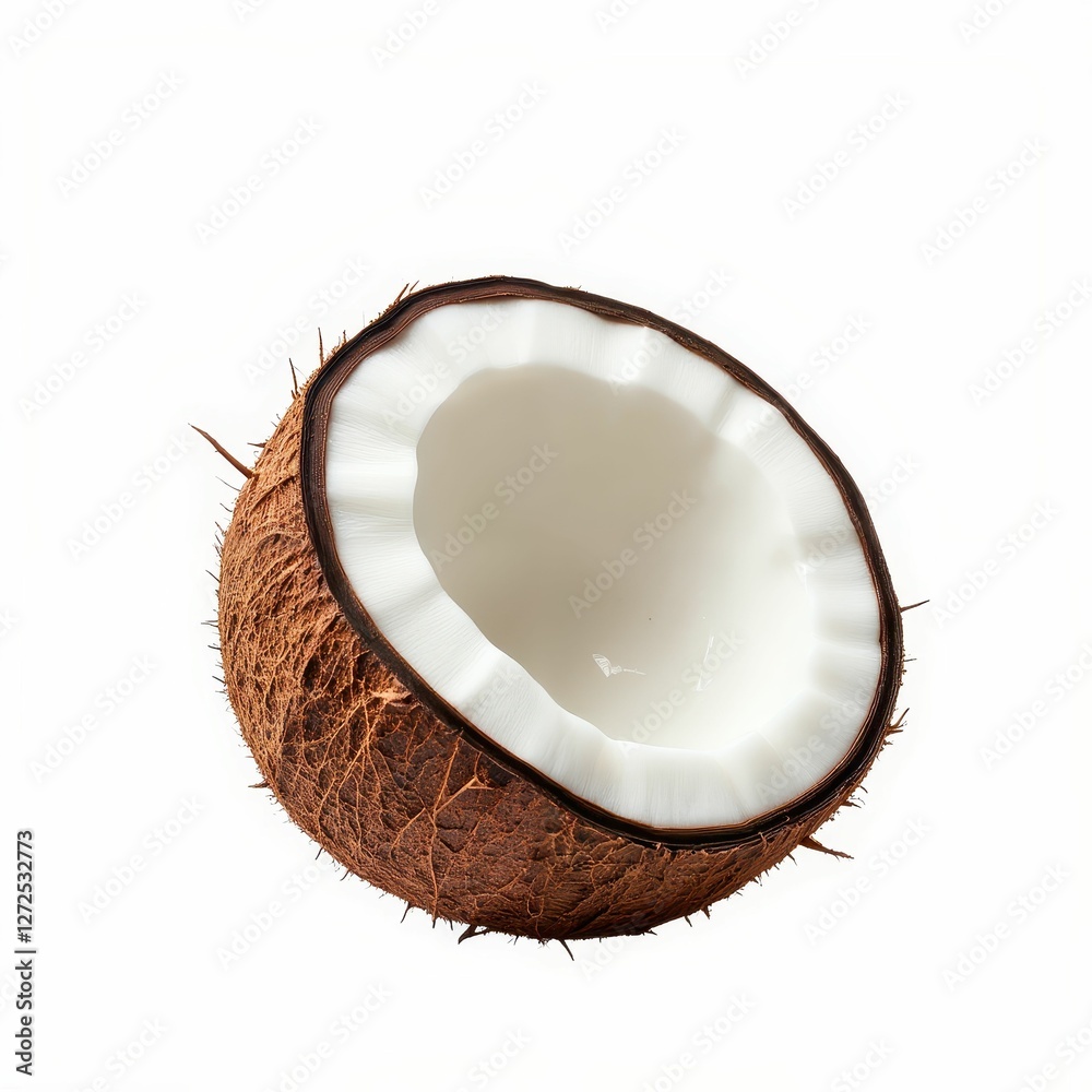 Open Coconut Half Fruit Close Up Studio Shot Food Still Life Fresh Culinary Culinary Ingredient Open Coconut Half Fruit Close Up Studio Shot Food Still Life Fresh Culinary Culinary Ingredient