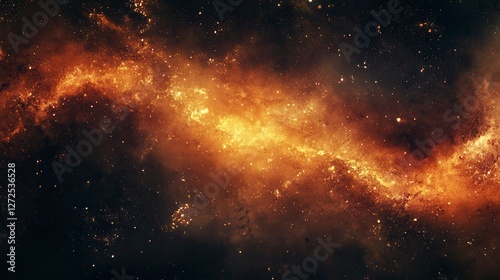 Abstract Grunge Background In Dark And Mysterious Orange And Brown Hues