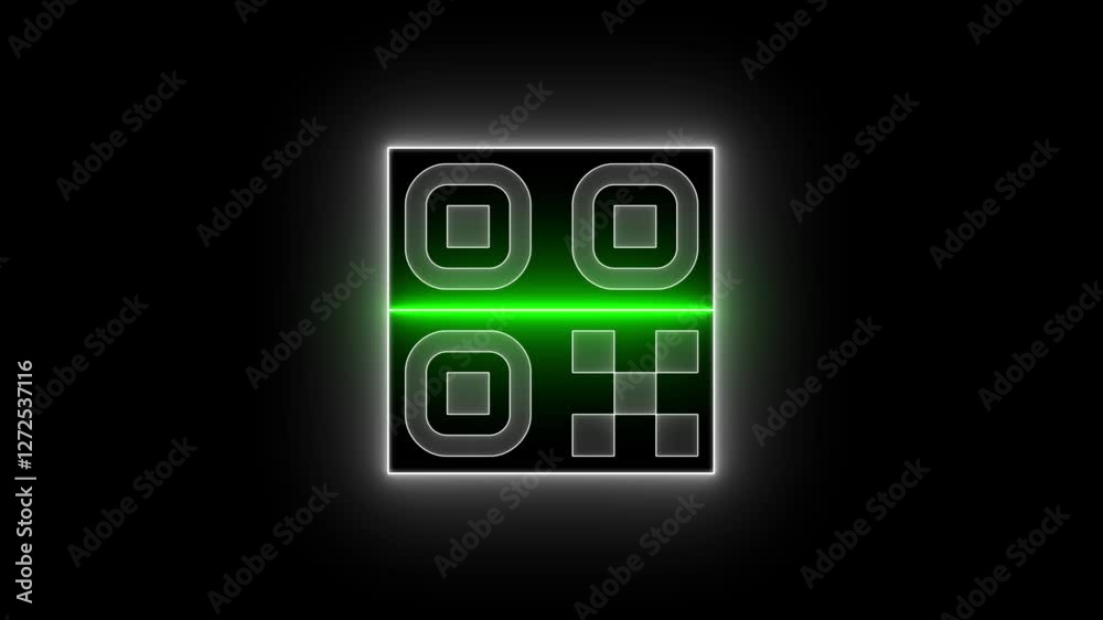 seamless looping animation of electronic qr code scanner process with ...