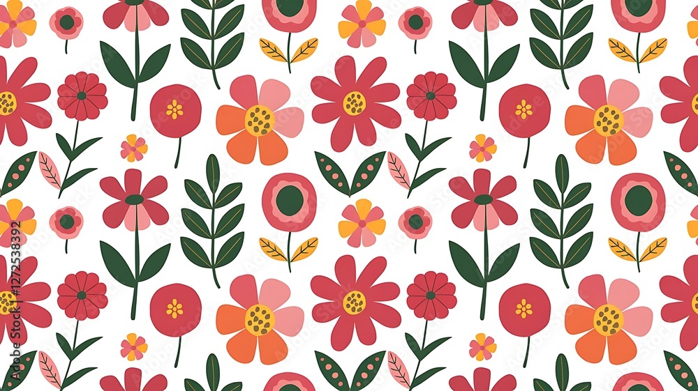 Fototapeta premium seamless pattern with flowers