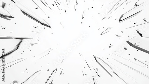 Abstract background of white lines and shards radiating outward from the center