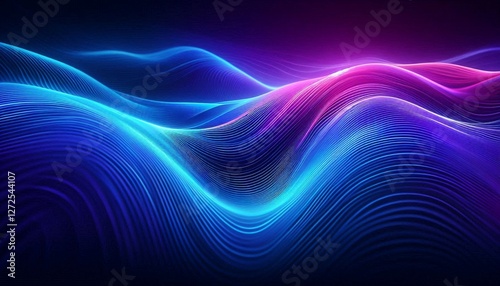 Abstract wavy lines create a vibrant digital landscape.