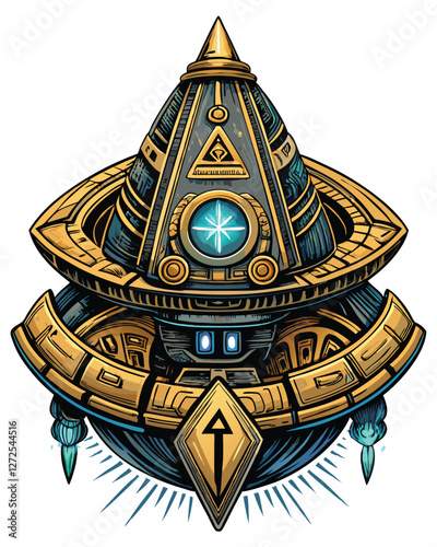 Ethereal, glowing alien artifact, intricate ancient script, mysterious origins, unearthly luminescence, dark background.