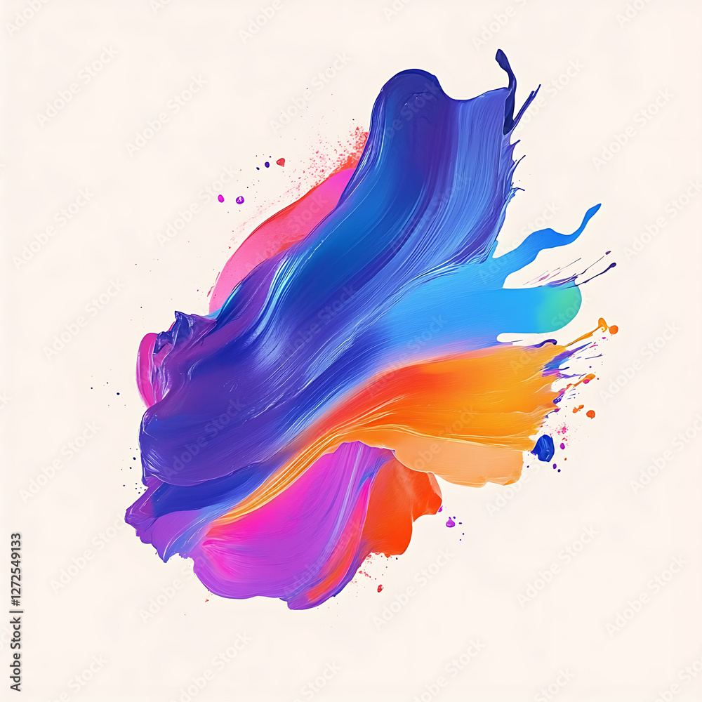 Fototapeta premium A vibrant splash of colorful paint creates an abstract artistic expression.