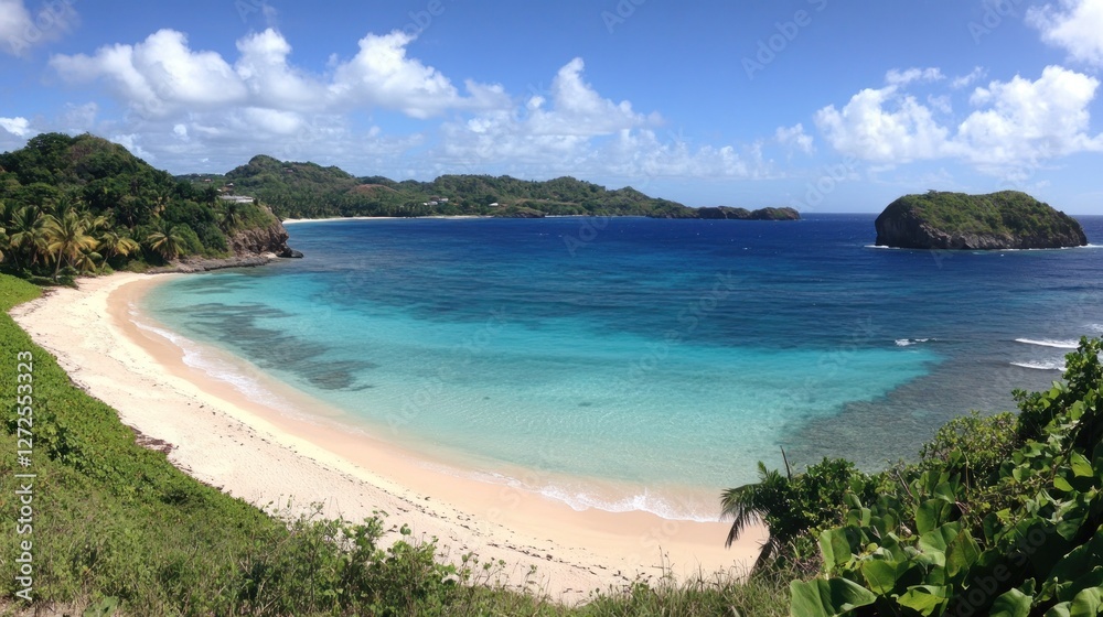Fototapeta premium Secluded Tropical Beach Cove Pristine Waters