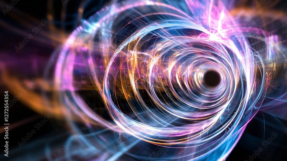 Abstract Light Trails and Colorful Swirls Creating a Dynamic Spiral Effect : Generative AI Abstract Light Trails and Colorful Swirls Creating a Dynamic Spiral Effect : Generative AI