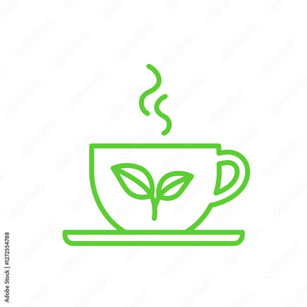 Green tea icon. Isolated on white. Green tea icon. Isolated on white.