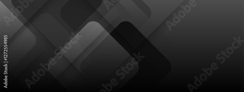 Black and white abstract background with geometric shapes. Suitable for presentations, website design, print materials, and social media posts