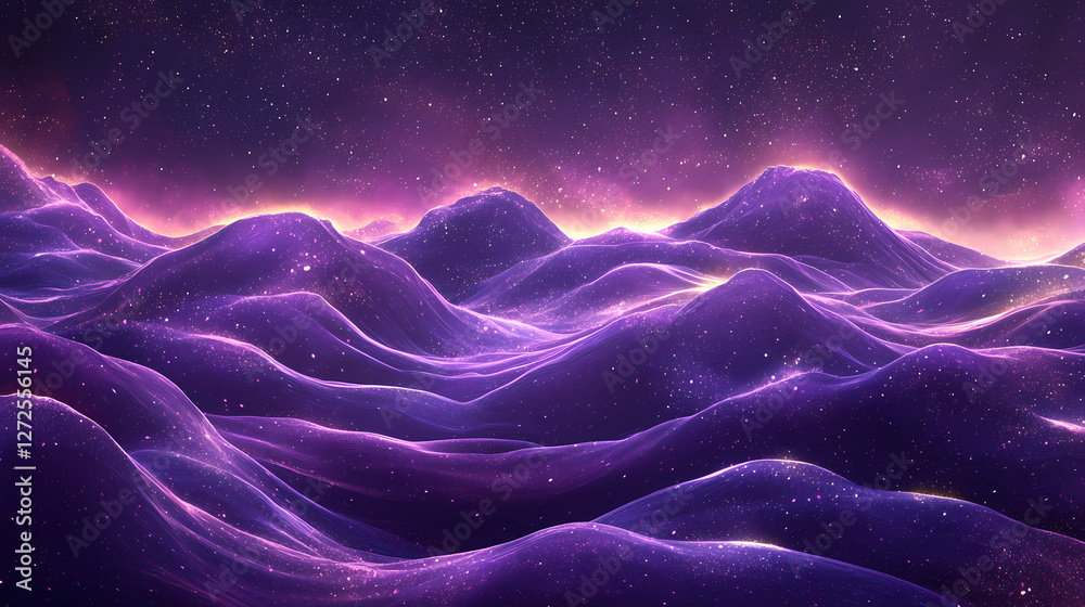 Obraz premium abstract undulating purple hills