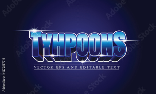 typhoon text effect design illustration