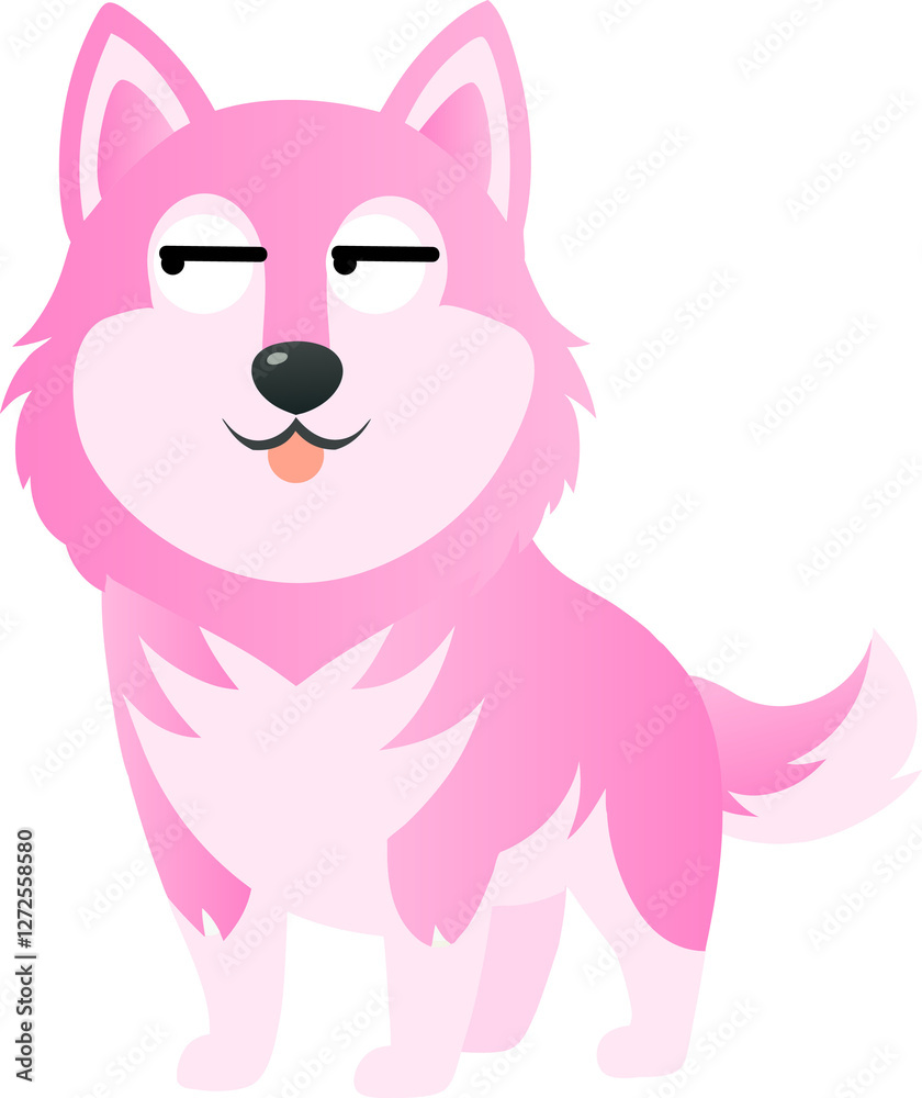 Cute Siberian Husky dog cartoon, pet animal Cute Siberian Husky dog cartoon, pet animal