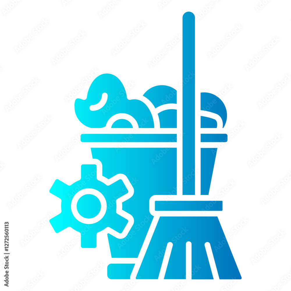 Fototapeta premium CLEANING SERVICE vector single icon with a glyph gradient style 