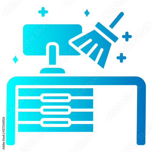 OFFICE CLEANING vector single icon with a glyph gradient style	