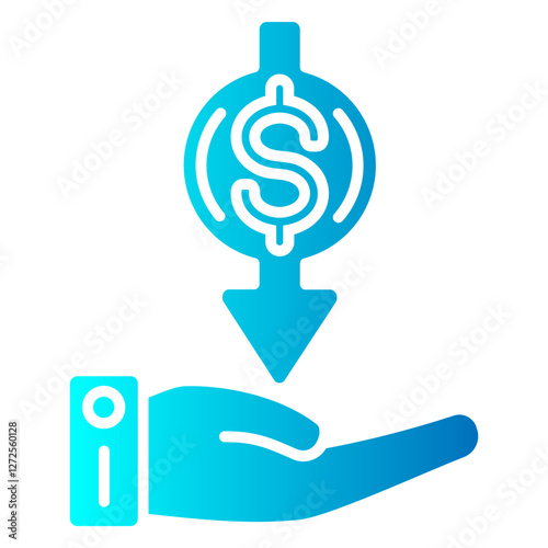 AFFORDABLE PRICING vector single icon with a glyph gradient style	