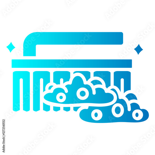 SCRUB BRUSH vector single icon with a glyph gradient style	