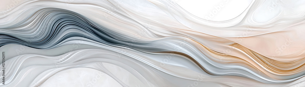 Obraz premium Abstract wavy lines in soft hues create a modern and soothing visual effect.