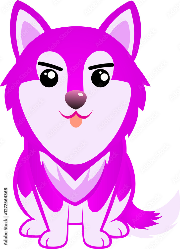Cute Siberian Husky dog cartoon, pet animal Cute Siberian Husky dog cartoon, pet animal