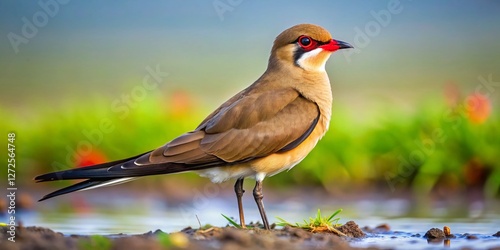 Red-winged Pratincole at Nal Sarovar Bird Sanctuary, Gujarat, India - Wildlife Photography photo