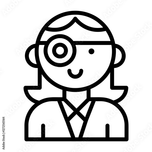 Eye doctor female specialist icon