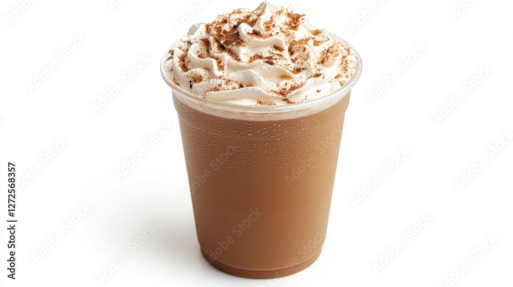 Iced Coffee Drink Topped With Whipped Cream And Cinnamon Iced Coffee Drink Topped With Whipped Cream And Cinnamon