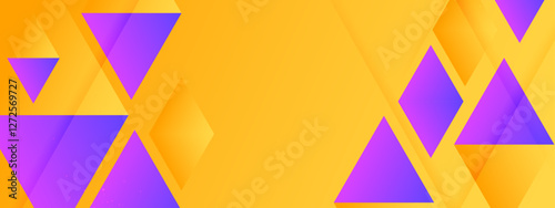 Purple and yellow triangles on a yellow background. Great for geometric designs, abstract backgrounds, and vibrant graphic projects.