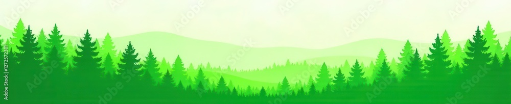 Obraz premium Vibrant green pine tree silhouettes, perfect for holiday designs , forest, design